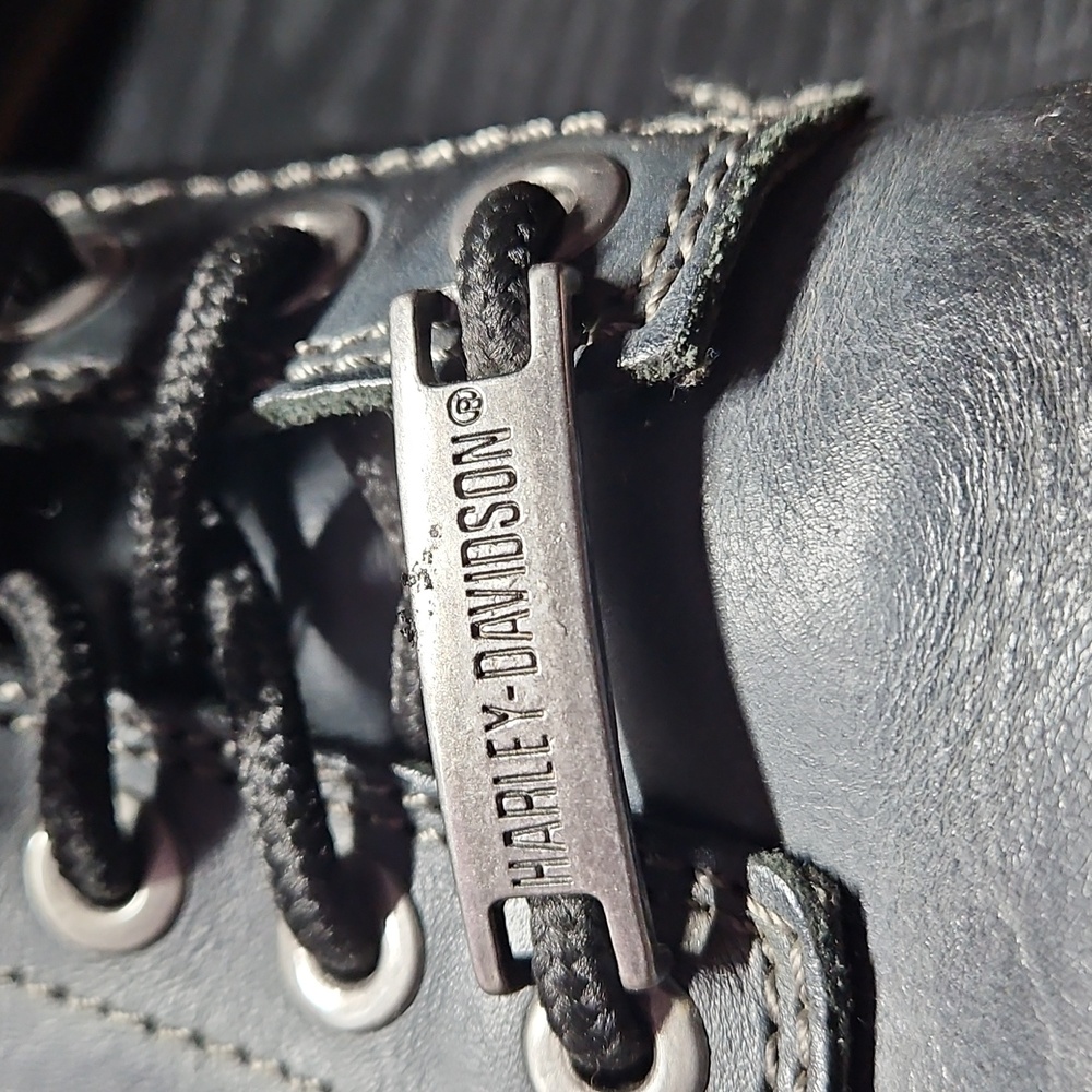 Harley-Davidson Black Leather Men's Lace-Up Boots - Picture 4 of 14